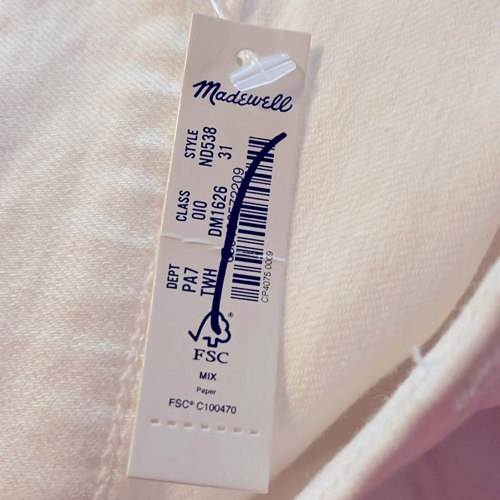 Madewell Perfect Vintage Wide Leg Crop Jeans Size 31 X 27 Tile White Summer - Picture 10 of 12